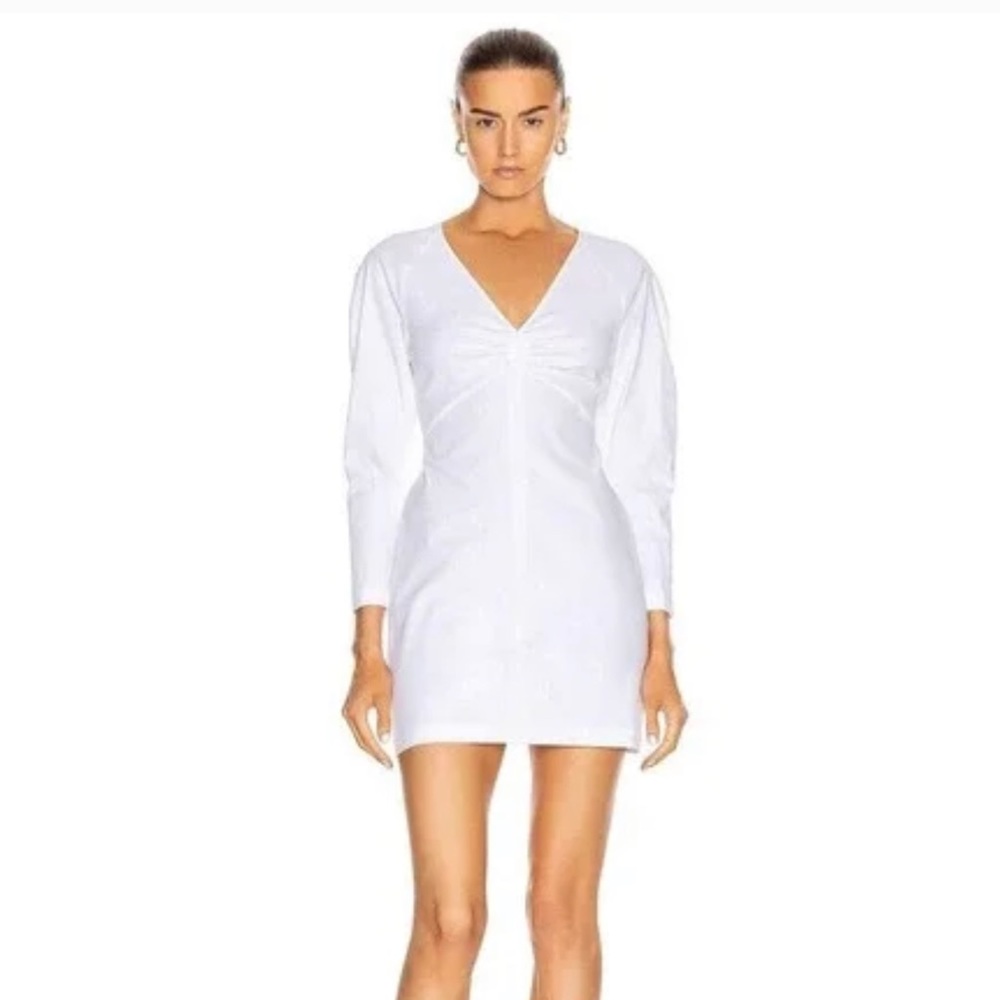 ALC white puff sleeve mini dress in white